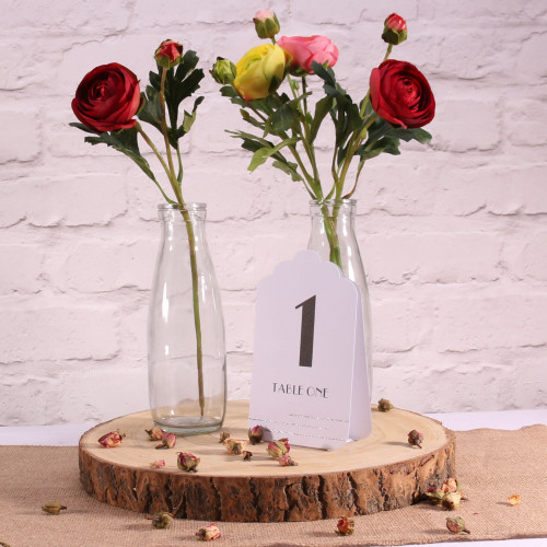 White Table Numbers with Silver Glitter White Table Numbers with Silver Glitter