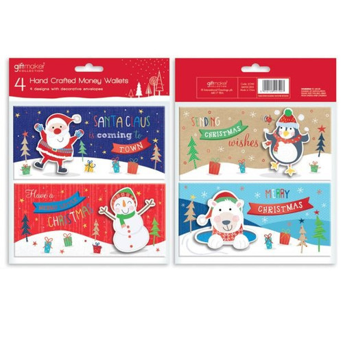  4 Christmas Money Wallets Layered Cute