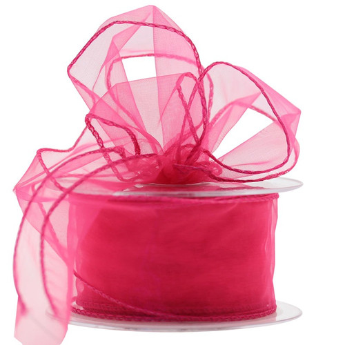 Shocking Pink Organza Ribbon (50mm)