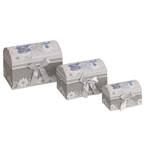 Christmas Gift Box - Blue Snowman - Nest Of 3 Chests Christmas Gift Box - Blue Snowman - Nest Of 3 Chests