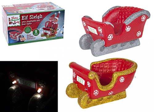 Elf Sleigh with Light Up Rear and Head Lights (Assorted Designs) Elf Sleigh with Light Up Rear and Head Lights (Assorted Designs)