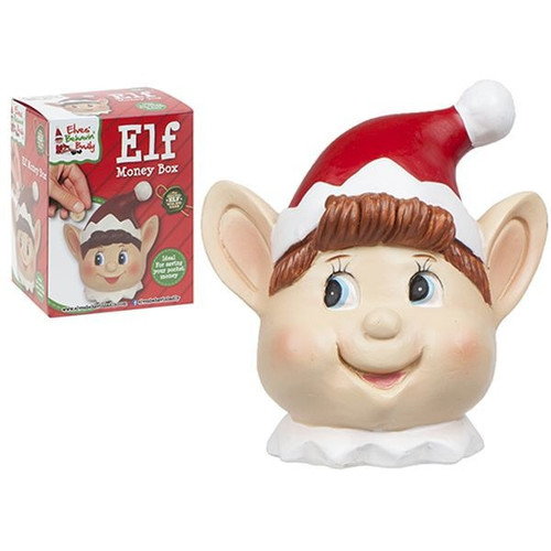 Handpainted Polystone Elf Head Design Assorted Money Box.colbox Handpainted Polystone Elf Head Design Assorted Money Box.colbox