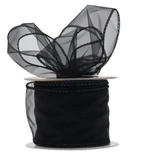 70mm Black Chiffon Ribbon 70mm Black Chiffon Ribbon