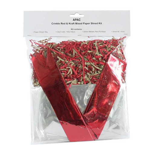 Red Kraft/Shred/Cello Hamper Kit Red Kraft/Shred/Cello Hamper Kit