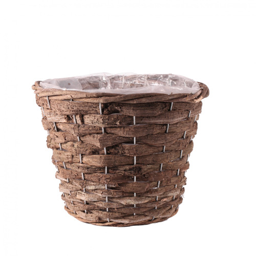 Round Brown Bark Planter 25cm