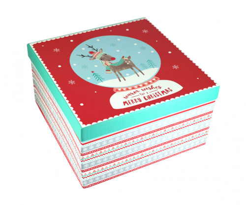 10 Nested Square Boxes Cosy Christmas 10 Nested Square Boxes Cosy Christmas