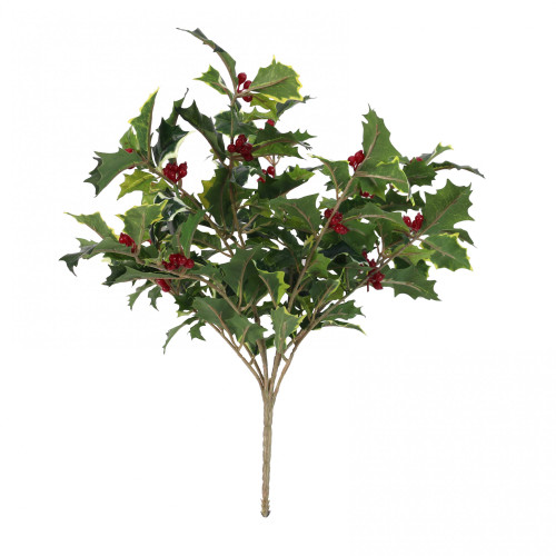 40cm Mixed Green Holly Bush 40cm Mixed Green Holly Bush