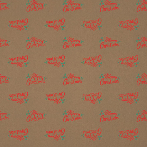 Nat Kraft Traditional Christmas Paper 50cm Nat Kraft Traditional Christmas Paper 50cm