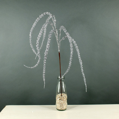 Silver Glitter Amaranthus Spray 