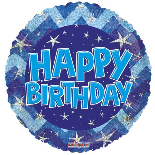 Blue Holographic Happy Birthday Balloon (18 inch) Blue Holographic Happy Birthday Balloon (18 inch)