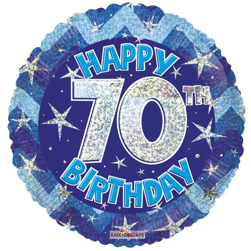 Blue Holographic Happy 70th Birthday Balloon (18 inch) Blue Holographic Happy 70th Birthday Balloon (18 inch)