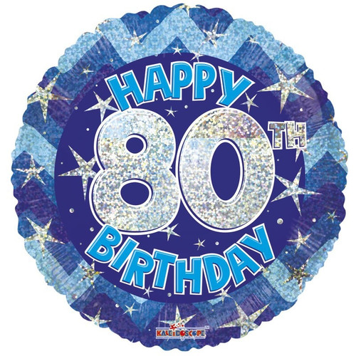 Blue Holographic Happy 80th Birthday Balloon (18 inch) Blue Holographic Happy 80th Birthday Balloon (18 inch)