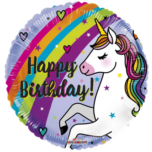 18" Birthday Unicorn and Rainbow Balloon 18" Birthday Unicorn and Rainbow Balloon