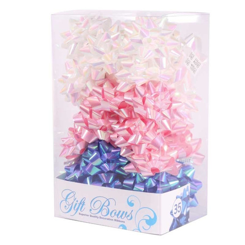 Iridescent Blue, White & Pink Galaxy Bows (x35)