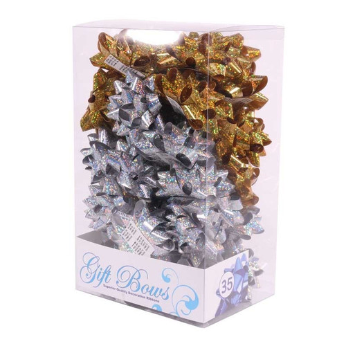 Holographic Gold & Silver Galaxy Bows (x35) Holographic Gold & Silver Galaxy Bows (x35)