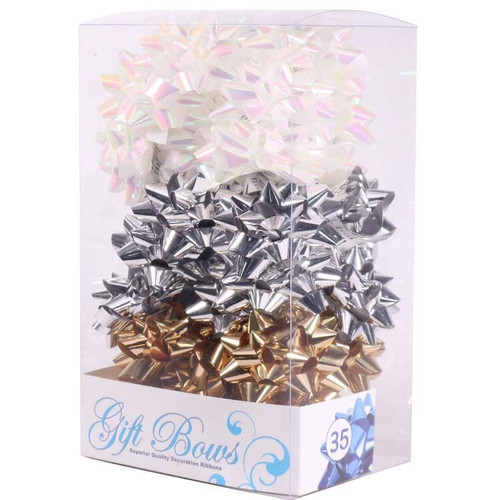 Metallic Gold, Silver & White Galaxy Bows (x35)