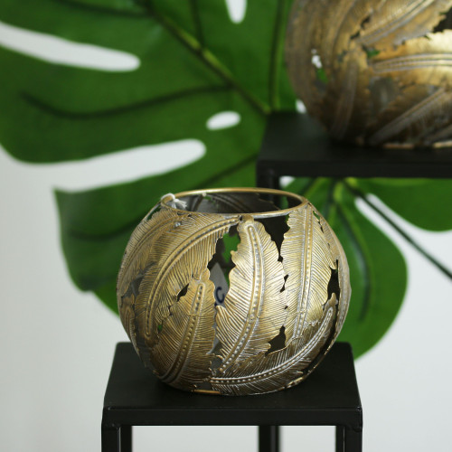 Tropical Leaf Round Candleholder (14cm) Tropical Leaf Round Candleholder (14cm)