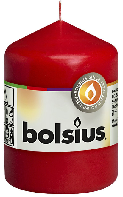 Bolsius Red Pillar Candle (80/60mm) Bolsius Red Pillar Candle (80/60mm)