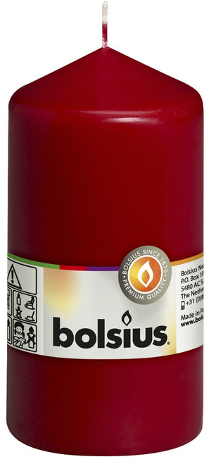 Bolsius Wine Red Pillar Candle (130/70mm)