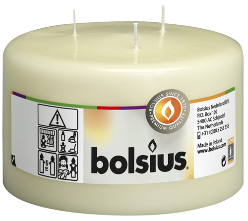 Bolsius 3-wick Mammoth Ivory Pillar Candle (100/150mm) Bolsius 3-wick Mammoth Ivory Pillar Candle (100/150mm)