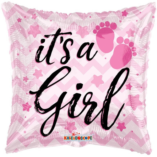 Its a Girl Square Footprints Balloon Its a Girl Square Footprints Balloon