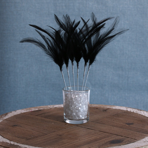 Black Narrow Fluff Feathers (6 Pack) Black Narrow Fluff Feathers (6 Pack)