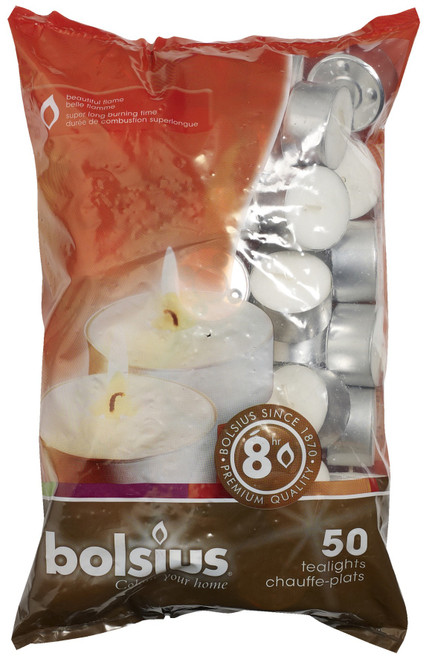 Bolsius Tealights - 8 hour silver cup (Pack of 50) Bolsius Tealights - 8 hour silver cup (Pack of 50)