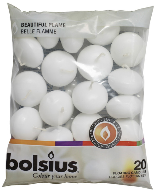 Bolsius Floating candles White - (Pack of 20)