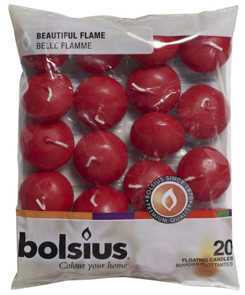 Bolsius Floating candles Red - (Pack of 20) Bolsius Floating candles Red - (Pack of 20)