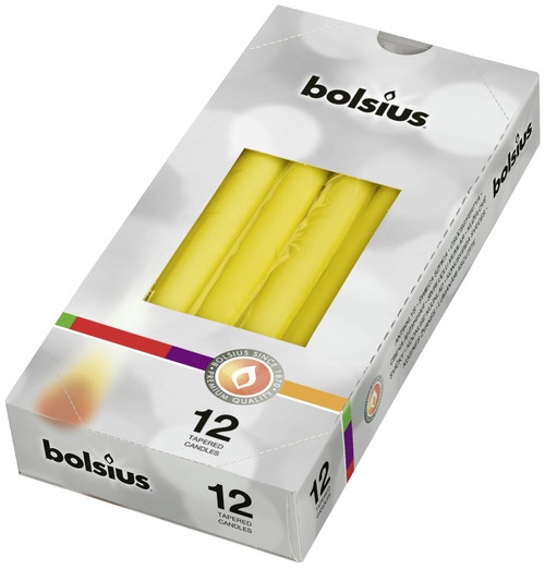 Bolsius Yellow Taper Candles (Pack of 12) Bolsius Yellow Taper Candles (Pack of 12)