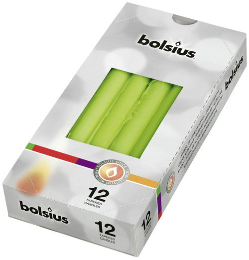 Bolsius Lime Taper Candles (Pack of 12)