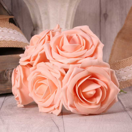 Bunch of 5 Sort Peach Foam Open Tea Rose Bunch of 5 Sort Peach Foam Open Tea Rose