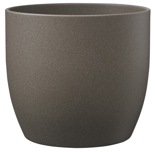 Basel Stone Ceramic Pot Grey Brown (19cm)