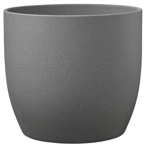 Basel Stone Ceramic Pot Dark Grey (21cm)