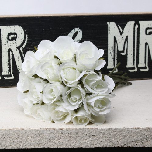 White Blenheim Bridal Bouquet (16 heads)