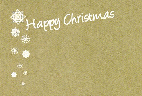 Happy Christmas with Snowflakes Kraft Card (x50)