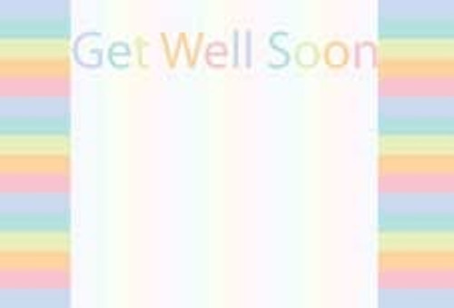 Get Well Soon Multi Coloured Pastel Stripes Greeting Card (x50) Get Well Soon Multi Coloured Pastel Stripes Greeting Card (x50)
