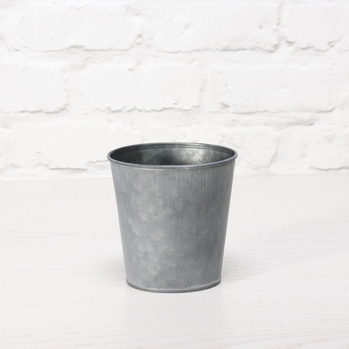 Round Antique Grey Zinc Pot (12cm) Round Antique Grey Zinc Pot (12cm)