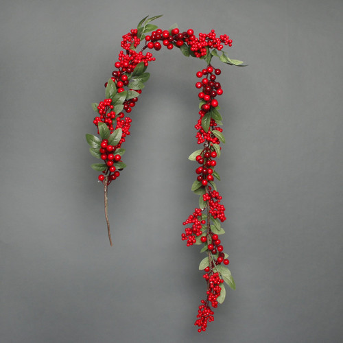 Red Berry and Leaves Garland (150cm) Red Berry and Leaves Garland (150cm)