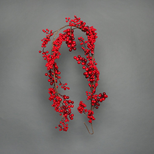 Small and Large Red Berries Garland (150cm)