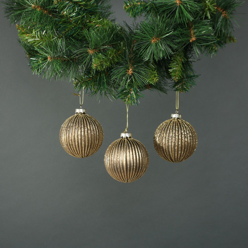 Titania 8cm Glass Bauble Gold (Set of 4) Titania 8cm Glass Bauble Gold (Set of 4)
