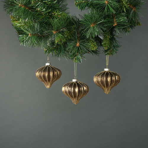 Meri 8cm Glass Onion Bauble (Set of 4) Meri 8cm Glass Onion Bauble (Set of 4)