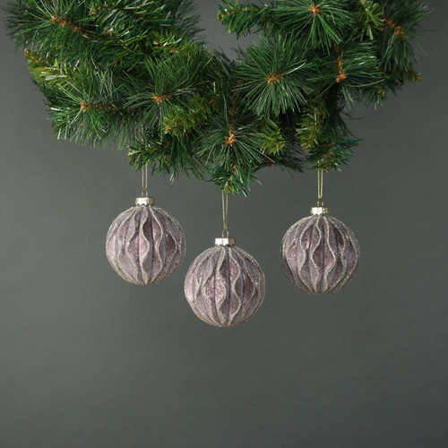 Dariyah 8cm Glass Ruffle Bauble (Set of 4) Dariyah 8cm Glass Ruffle Bauble (Set of 4)