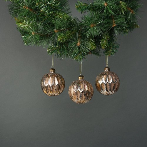 Lorelle 8cm Glass Bauble Gold (Set of 4) Lorelle 8cm Glass Bauble Gold (Set of 4)
