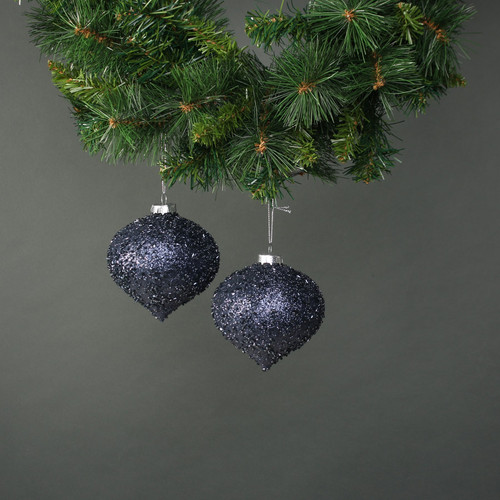 Marin 10cm Glass Onion Bauble Blue (Set of 4) Marin 10cm Glass Onion Bauble Blue (Set of 4)