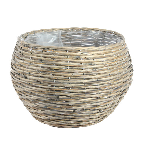 35cm Round Two Tone Unpeeled & Split Willow Basket