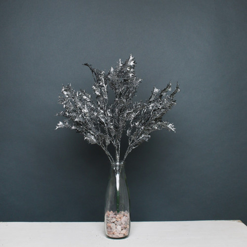 Pewter Glitter Holly Bush Pewter Glitter Holly Bush