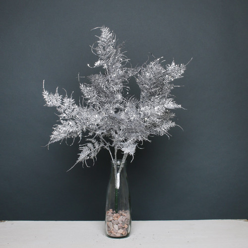 Silver Glitter Fern Bush 