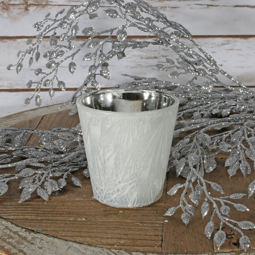 White Frosted Votive Candle Holder