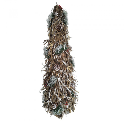 100cm Wooden Frosted Decorative Christmas Twig Tree with Lights 100cm Wooden Frosted Decorative Christmas Twig Tree with Lights